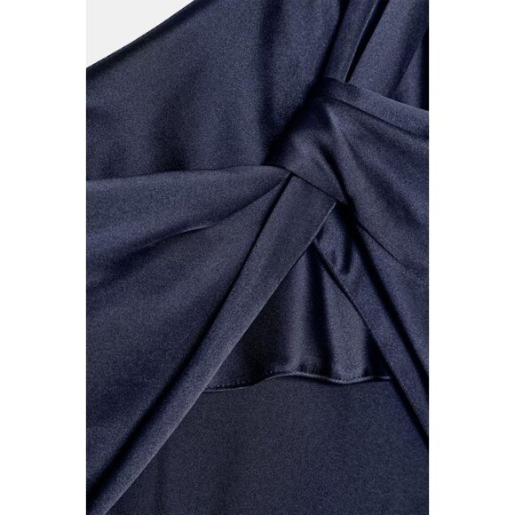 ZARA ASYMMETRIC SATIN EFFECT MIDI DRESS - Picture 8 of 8